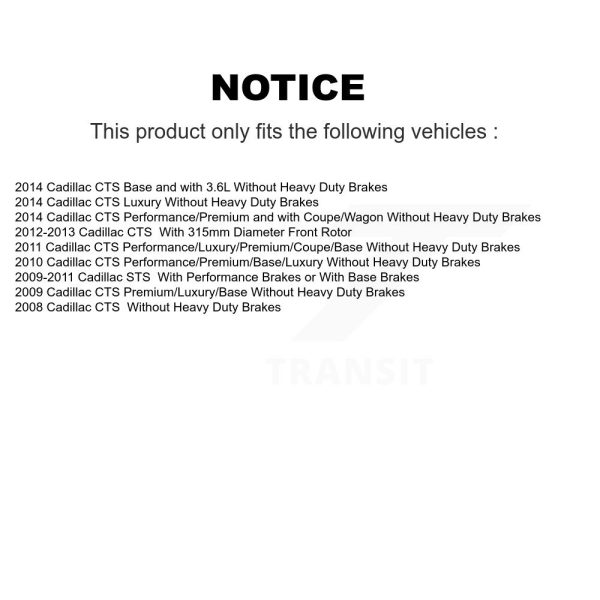 [Front] Ceramic Disc Brake Pads NWF-PRC1332 For Cadillac CTS STS - Image 2