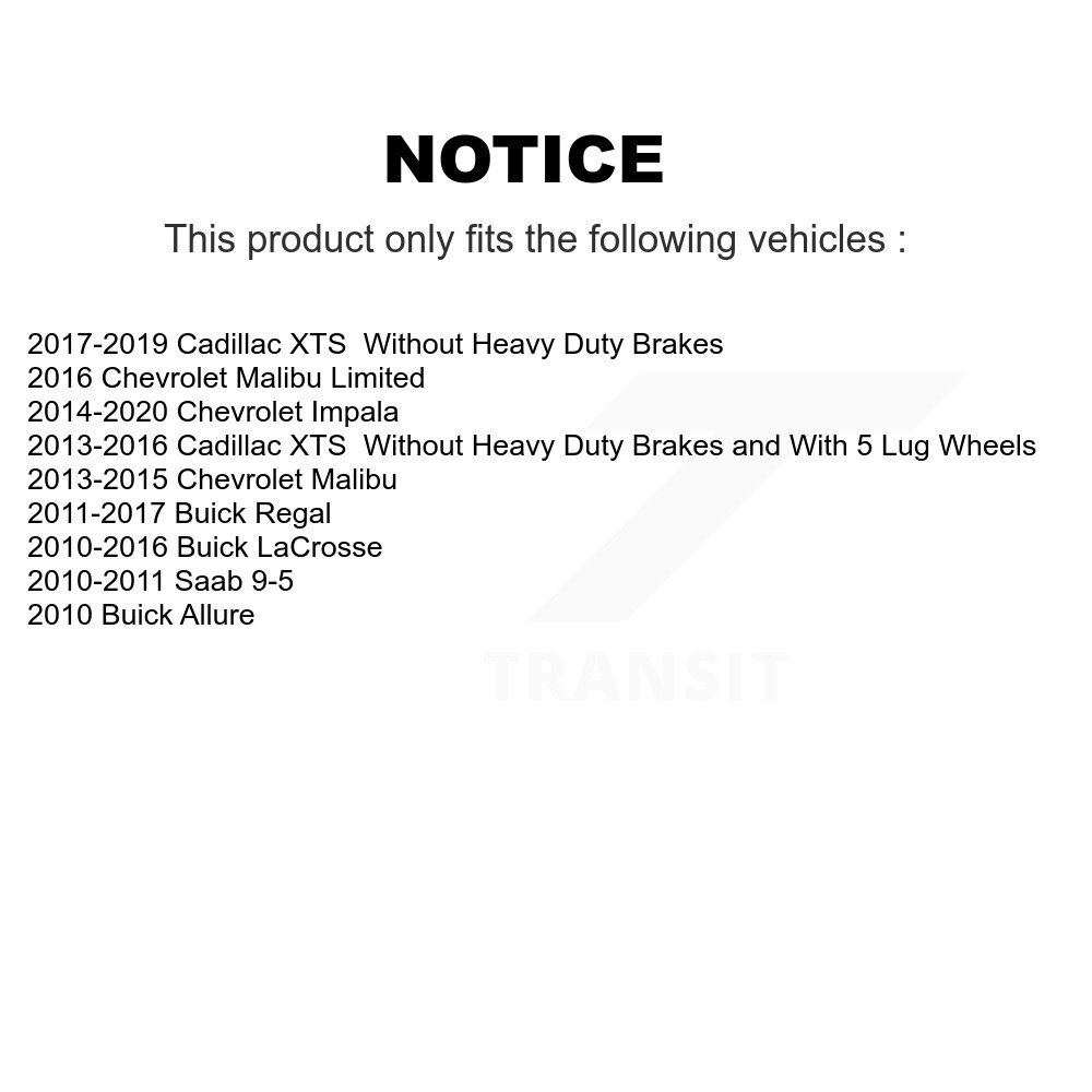 Rear Ceramic Disc Brake Pads NWF-PRC1430 for Chevrolet, Buick, Impala, XTS - Image 2