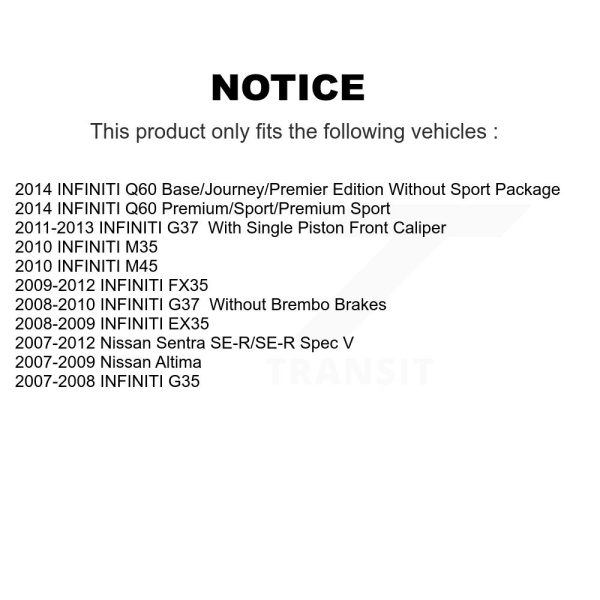 Rear Ceramic Disc Brake Pads NWF-PTC1288 for Nissan Sentra, Altima & Infiniti G37 - Image 2