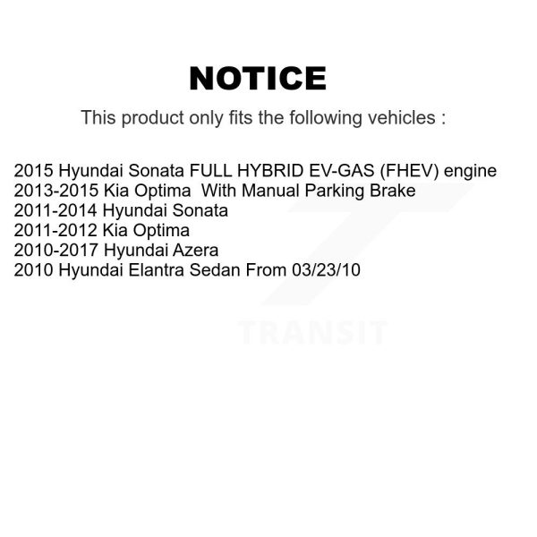 [Rear] Ceramic Disc Brake Pads NWF-PTC1445 For Hyundai Sonata Kia Optima Elantra - Image 2