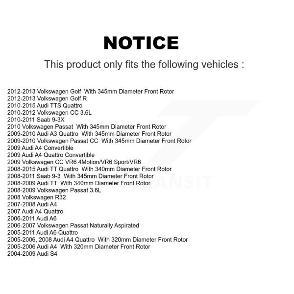 [Front] Semi-Metallic Disc Brake Pads PPF-D1111 For Volkswagen Audi A4 Quattro R - Image 2