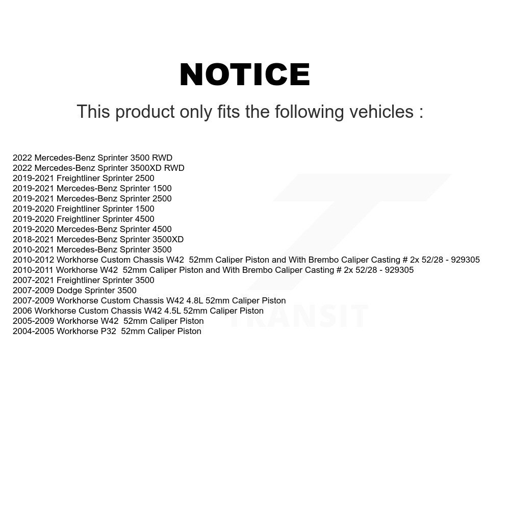 Semi-Metallic Disc Brake Pads PPF-D1268 For Mercedes-Benz Sprinter 3500 2500 - Image 2