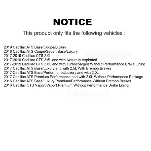 [Rear] Semi-Metallic Disc Brake Pads PPF-D1839 For Cadillac ATS CTS - Image 2