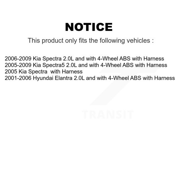 [Rear Left] ABS Wheel Speed Sensor SEN-2ABS0252 For Hyundai Elantra Kia Spectra - Image 2