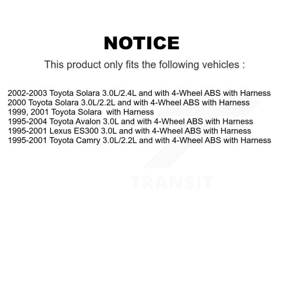 [Rear Right] ABS Wheel Speed Sensor SEN-2ABS0308 For Toyota Camry Solara Avalon - Image 2