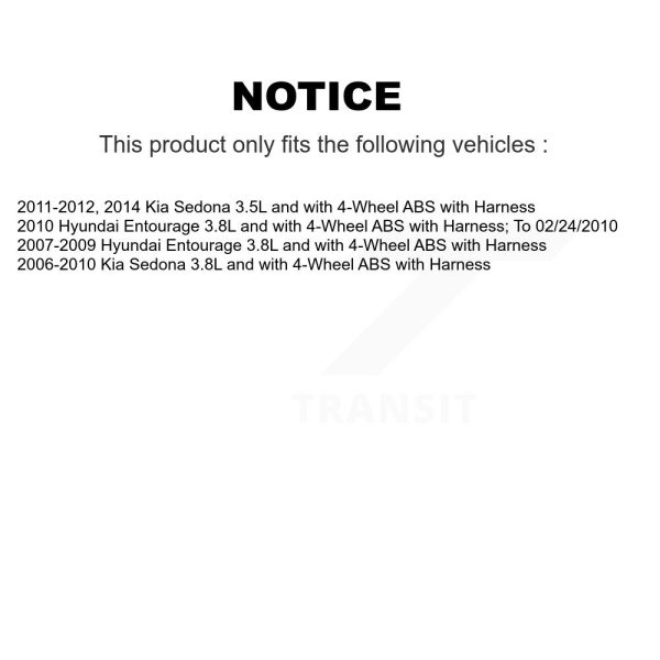 [Rear Right] ABS Wheel Speed Sensor SEN-2ABS0393 For Kia Sedona Hyundai - Image 2