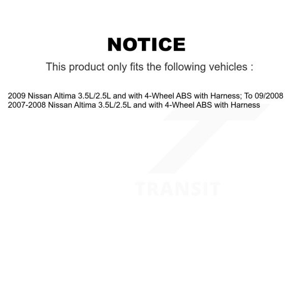 [Rear] ABS Wheel Speed Sensor SEN-2ABS0501 For Nissan Altima - Image 2
