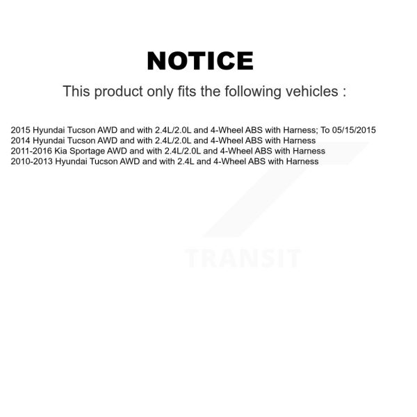 [Rear Left] ABS Wheel Speed Sensor SEN-2ABS0579 For Hyundai Tucson Kia Sportage - Image 2