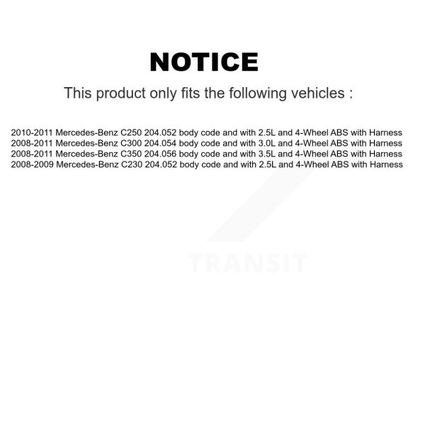[Front] ABS Wheel Speed Sensor SEN-2ABS0690 For Mercedes-Benz C300 C250 C350 - Image 2