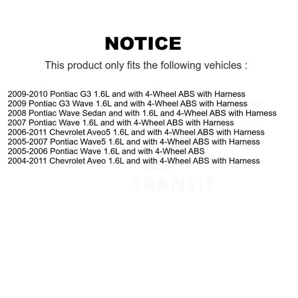 [Rear Left] ABS Wheel Speed Sensor SEN-2ABS0801 For Chevrolet Aveo Pontiac Aveo5 - Image 2