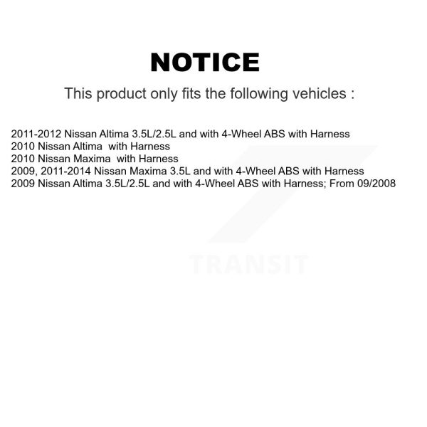 [Rear Right] ABS Wheel Speed Sensor SEN-2ABS0853 For Nissan Altima Maxima - Image 2
