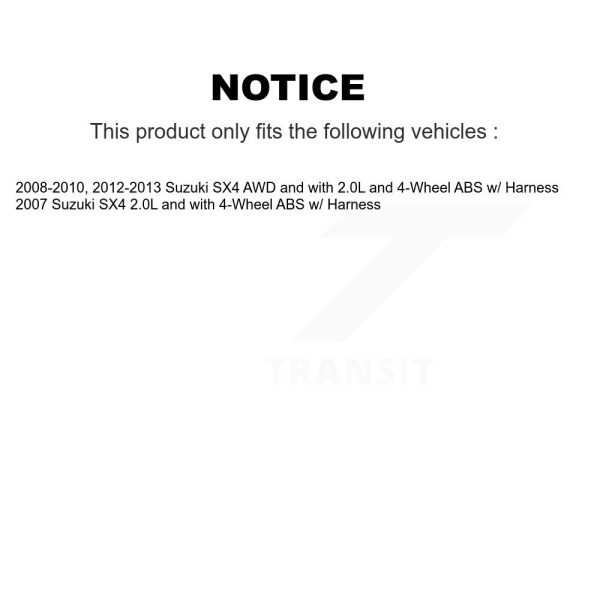 [Rear Left] ABS Wheel Speed Sensor Wiring Harness SEN-2ABS0861 For Suzuki SX4 - Image 2
