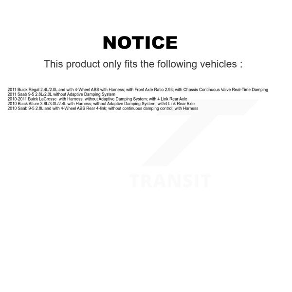 [Rear] ABS Wheel Speed Sensor SEN-2ABS0881 For Buick LaCrosse Regal Saab 9-5 - Image 2