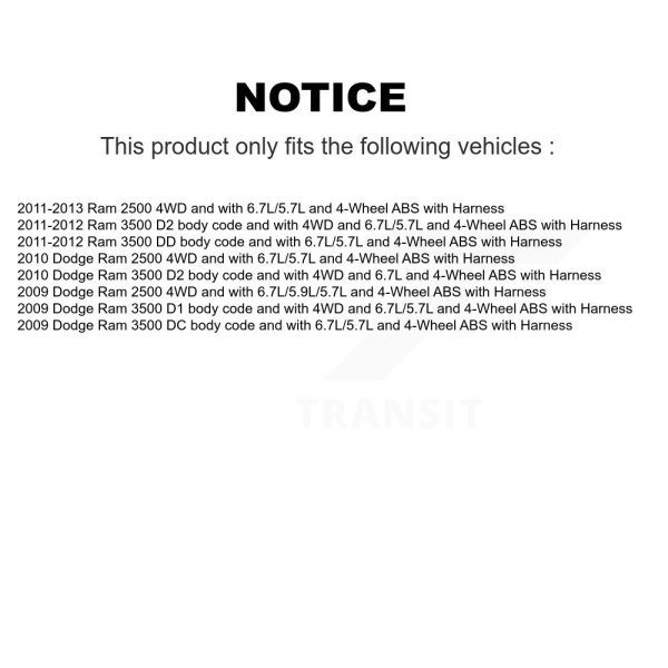 [Front] ABS Wheel Speed Sensor SEN-2ABS0944 For Ram 3500 2500 Dodge with Harness - Image 2