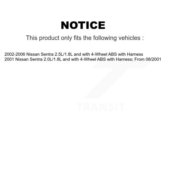 [Front Right] ABS Wheel Speed Sensor SEN-2ABS1129 For Nissan Sentra - Image 2
