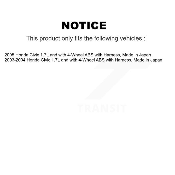 [Front Right] ABS Wheel Speed Sensor SEN-2ABS1146 For Honda Civic - Image 2