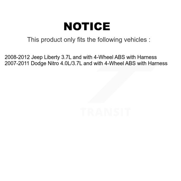 [Front] ABS Wheel Speed Sensor SEN-2ABS1412 For Jeep Liberty Dodge Nitro - Image 2