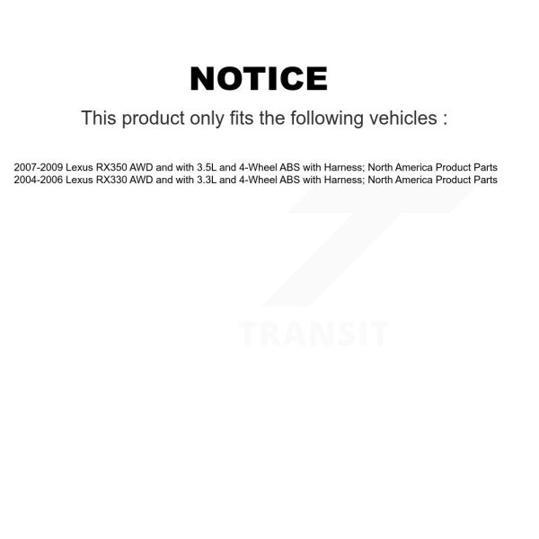 [Rear Right] ABS Wheel Speed Sensor SEN-2ABS1663 For Lexus RX350 RX330 - Image 2