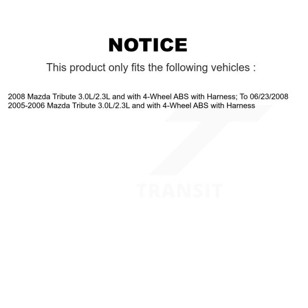 [Rear Right] ABS Wheel Speed Sensor SEN-2ABS1683 For Mazda Tribute - Image 2