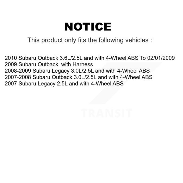 [Rear Right] ABS Wheel Speed Sensor SEN-2ABS1838 For Subaru Outback Legacy - Image 2