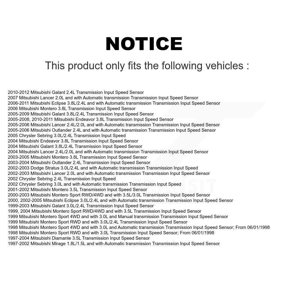 Vehicle Speed Sensor SEN-2ABS1901 For Mitsubishi Eclipse Chrysler Sebring - Image 2