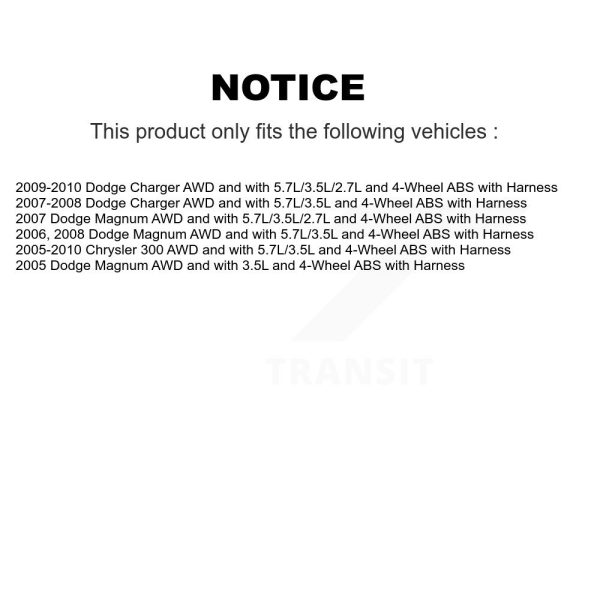[Front] ABS Wheel Speed Sensor SEN-2ABS2118 For Chrysler 300 Dodge Charger - Image 2