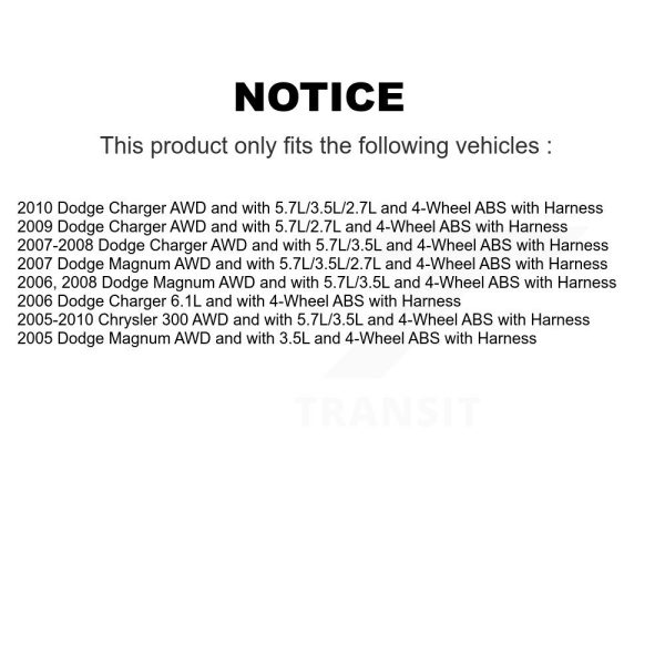 [Rear Left] ABS Wheel Speed Sensor SEN-2ABS2120 For Chrysler 300 Dodge Charger - Image 2