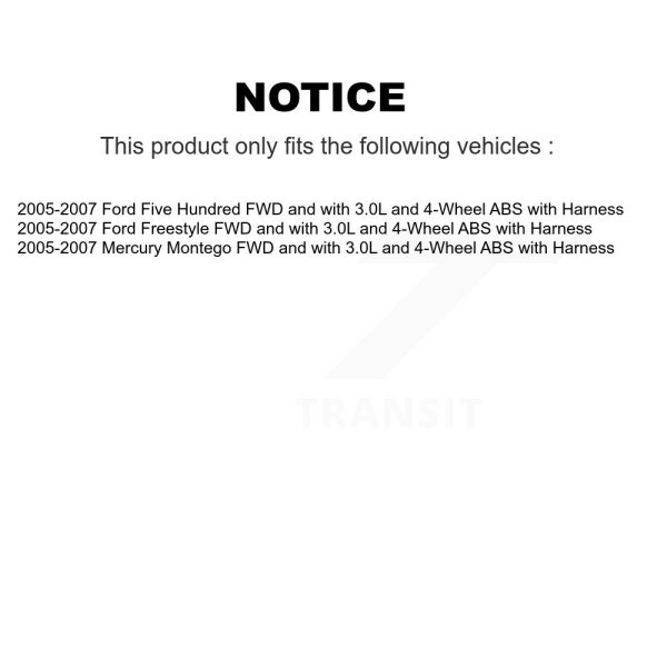 [Rear Right] ABS Wheel Speed Sensor SEN-2ABS2132 For Ford Freestyle Five Hundred - Image 2