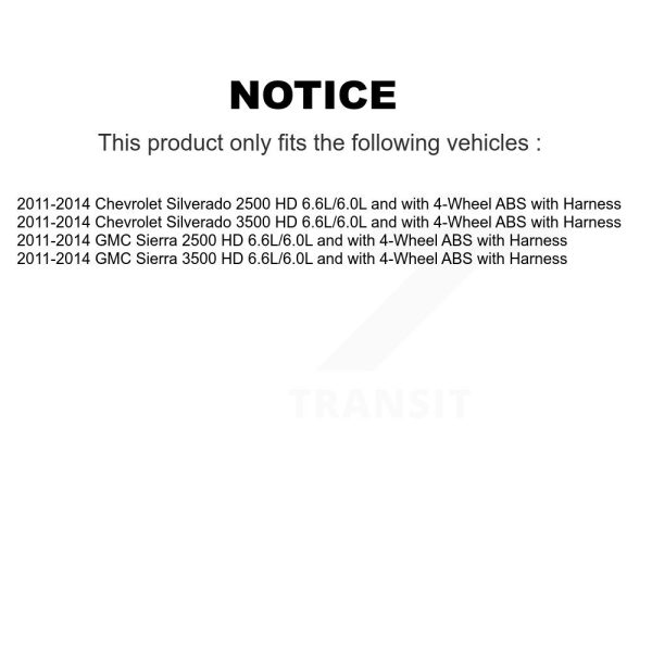[Rear] ABS Wheel Speed Sensor SEN-2ABS2398 For GMC Chevrolet Sierra 2500 HD 3500 - Image 2