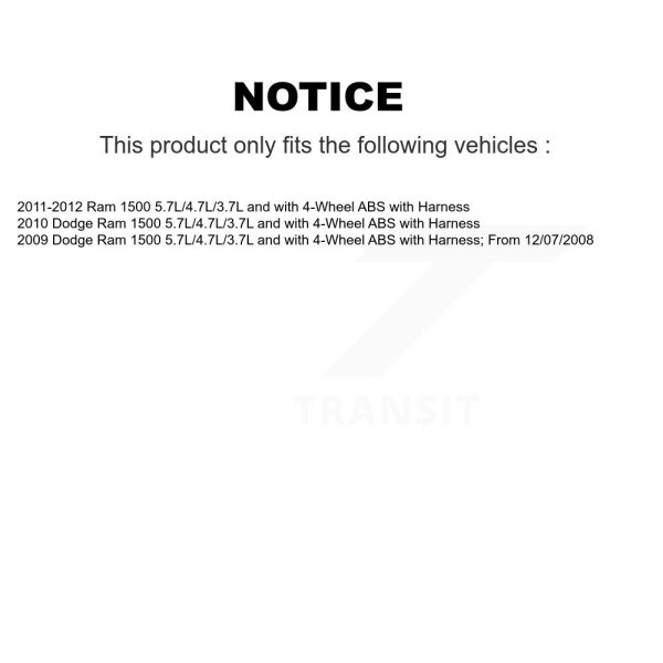 [Front] ABS Wheel Speed Sensor SEN-2ABS2434 For Ram 1500 Dodge - Image 2