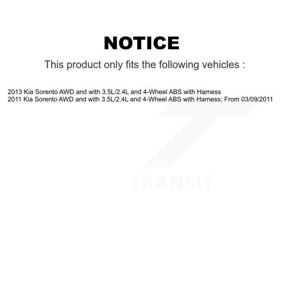 [Rear Right] ABS Wheel Speed Sensor SEN-2ABS2454 For Kia Sorento - Image 2