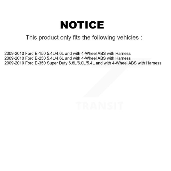 [Rear Right] ABS Wheel Speed Sensor SEN-2ABS2537 For Ford E-350 Super Duty E-250 - Image 2