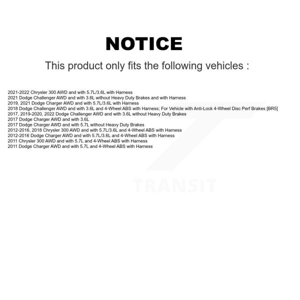 [Rear Left] ABS Wheel Speed Sensor SEN-2ABS2735 For Dodge Charger Chrysler 300 - Image 2