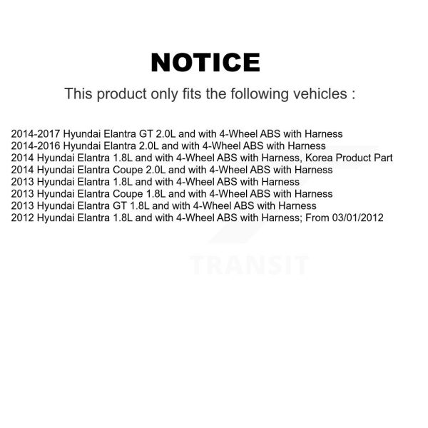 [Front Right] ABS Wheel Speed Sensor SEN-2ABS2814 For Hyundai Elantra GT Coupe - Image 2