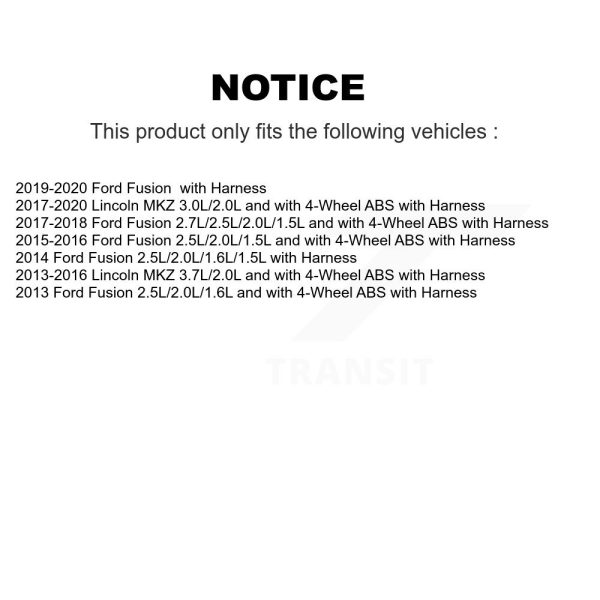 [Front Right] ABS Wheel Speed Sensor SEN-2ABS2834 For Ford Fusion Lincoln MKZ - Image 2