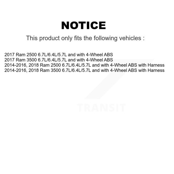 [Front] ABS Wheel Speed Sensor SEN-2ABS2871 For Ram 2500 3500 - Image 2