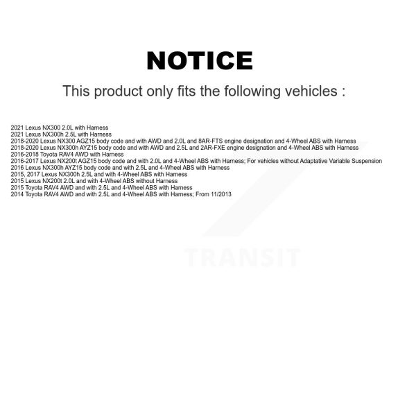 [Rear Left] ABS Wheel Speed Sensor SEN-2ABS3015 For Toyota RAV4 Lexus NX300 - Image 2