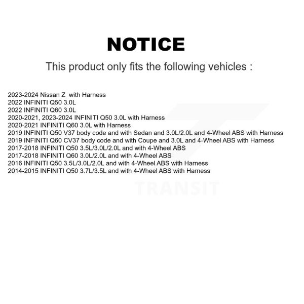 [Rear Left] ABS Wheel Speed Sensor SEN-2ABS3037 For INFINITI Q50 Q60 Nissan Z - Image 2