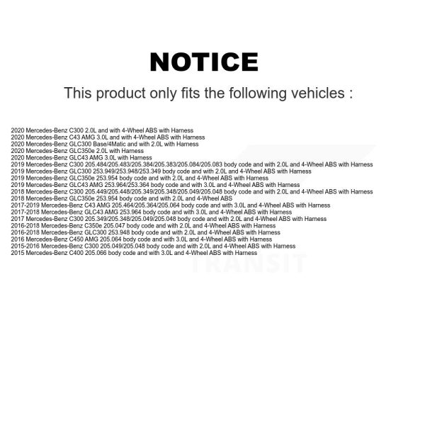 [Rear] ABS Wheel Speed Sensor SEN-2ABS3221 For Mercedes-Benz C300 GLC300 C43 AMG - Image 2