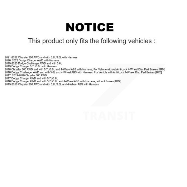 [Front] ABS Wheel Speed Sensor SEN-2ABS3228 For Dodge Chrysler 300 Charger - Image 2