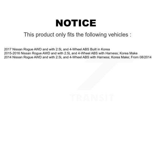 [Rear] ABS Wheel Speed Sensor SEN-2ABS3475 For Nissan Rogue - Image 2