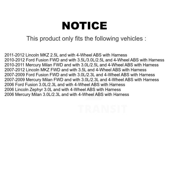 [Rear Right] ABS Wheel Speed Sensor SEN-2ABS4036 For Ford Fusion Lincoln MKZ - Image 2