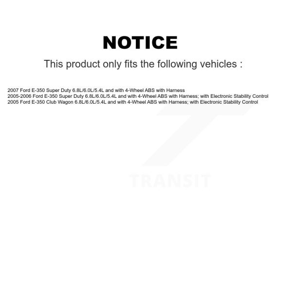 [Rear] ABS Wheel Speed Sensor SEN-2ABS4059 For Ford E-350 Super Duty Club Wagon - Image 2