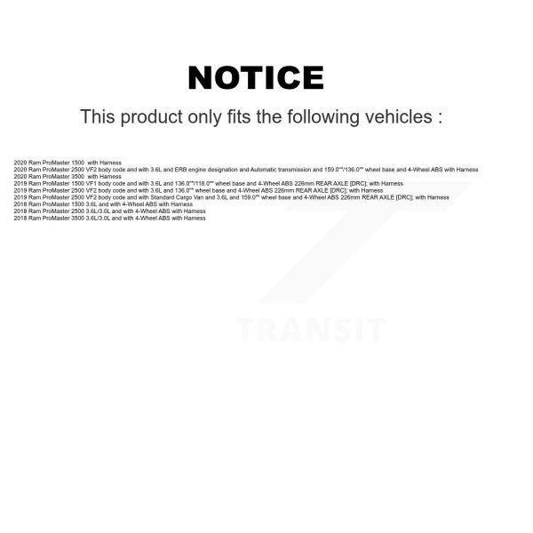 [Rear] ABS Wheel Speed Sensor SEN-2ABS4221 For Ram ProMaster 2500 3500 1500 - Image 2