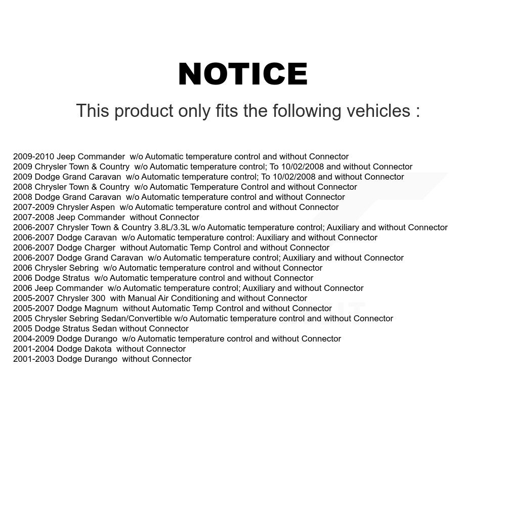 HVAC Blower Motor Resistor SEN-2BMR0309 For Dodge Grand Caravan Chrysler 300 - Image 2