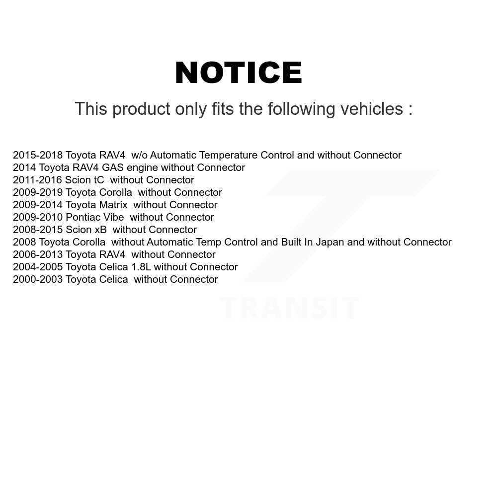 HVAC Blower Motor Resistor SEN-2BMR0476 For Toyota Corolla RAV4 Matrix Vibe - Image 2