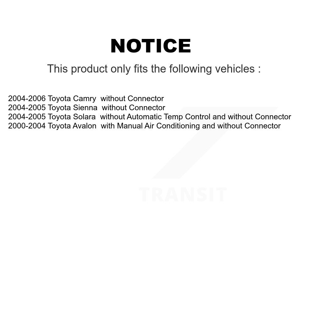 HVAC Blower Motor SEN-2BMR0499 For Toyota Camry Sienna Solara Avalon - Image 2