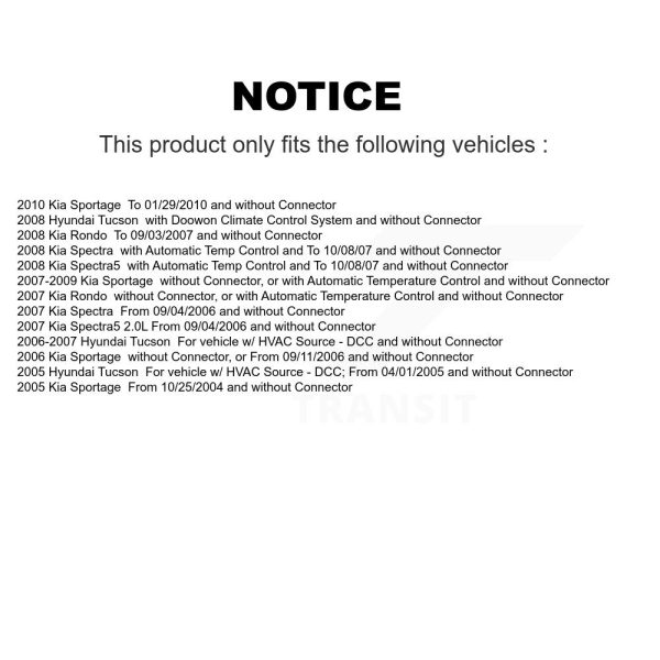 HVAC Blower Motor SEN-2BMR0566 For Kia Hyundai Tucson Sportage Rondo Spectra - Image 2