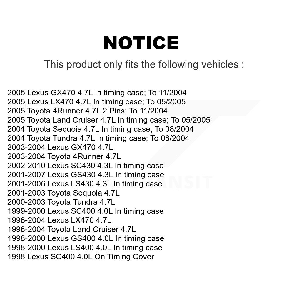Engine Camshaft Position Sensor SEN-2CAM0247 For Toyota Tundra 4Runner Lexus - Image 2