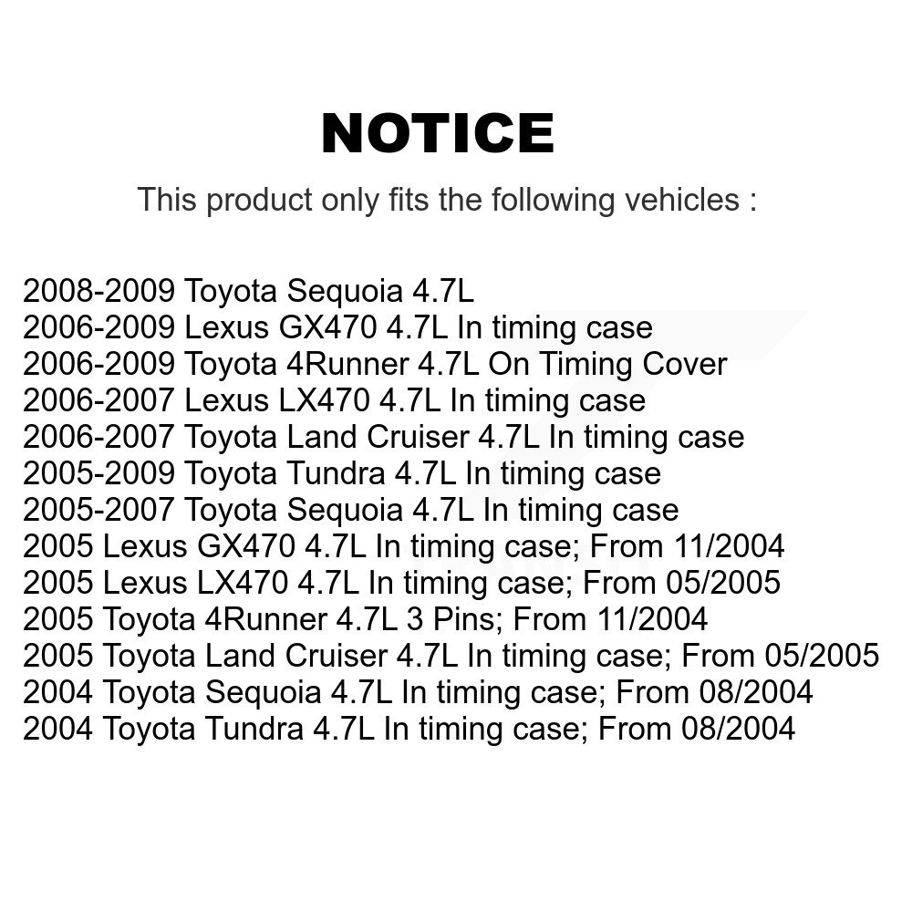 Engine Camshaft Position Sensor SEN-2CAM0335 For Toyota Tundra 4Runner Lexus - Image 2